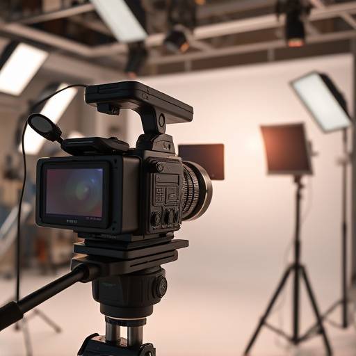 Camera filming a commercial scene
